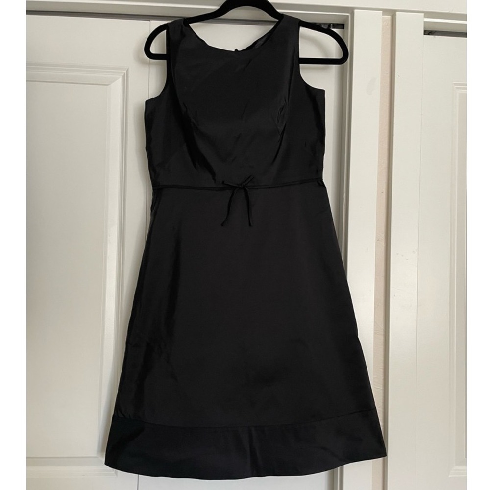 J. Crew Black Silk Taffeta Boatneck Cocktail Dress - Size 6